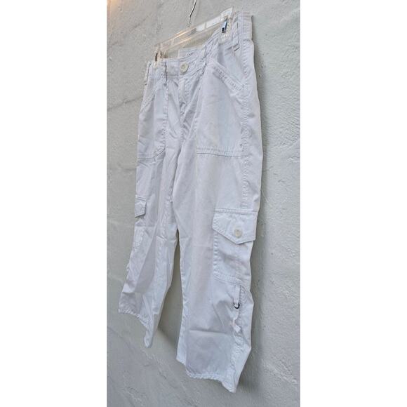 Caslon Womens Capri Pants 4 Small White Cargo Bermuda Cotton Pockets Cropped - Picture 3 of 14